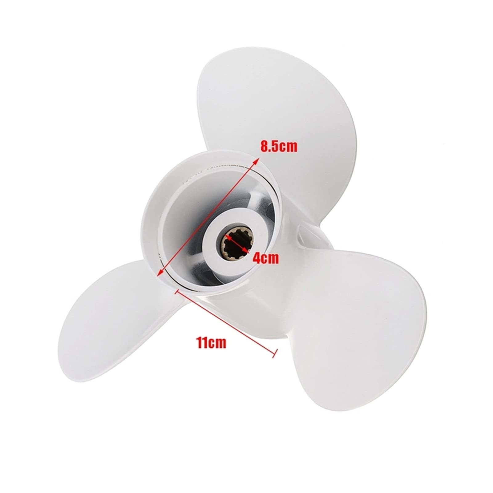 Hélice hors-bord de bateau marin 9 7/8X13, for, 20-30hp, Rotation à droite, 3 pales blanches, 664-45949-02-El