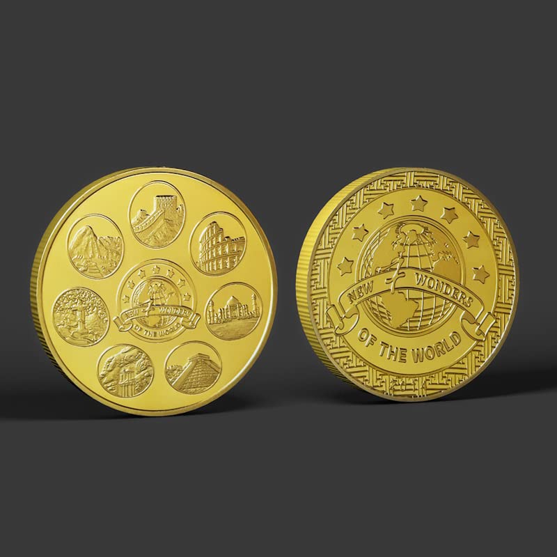 The seven major civilizations of the world medals, cultural heritage, tourist souvenirs, Great Wall Pyramid, general gold coins, gifts