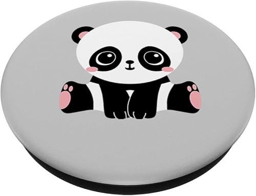 Miniatura 2 de Bonito Kawaii Baby Panda Pop Socket Love Fan Animal Lover  PopSockets agarre y soporte para teléfonos y tabletas, Negro