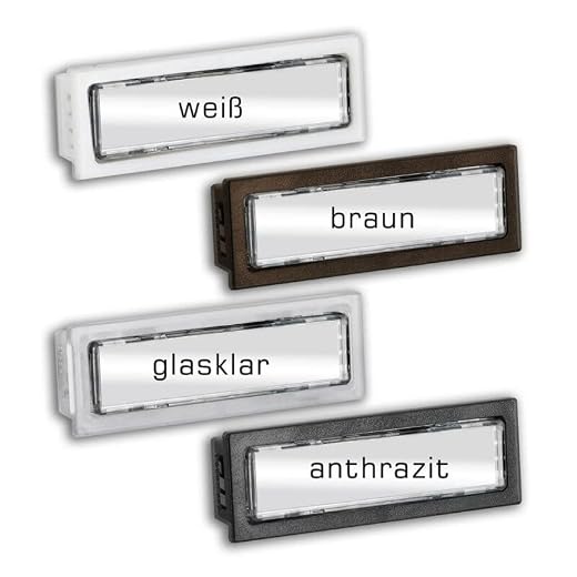 Lira Klingeltaster mit Namensschild Klingelknopf für Klingelanlagen Außenmaß: 74,52 x 22mm; Einbaumaß: 71,3 x 19,3mm