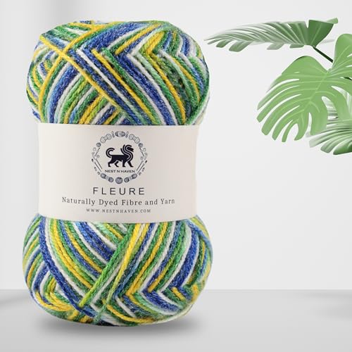 Image of Nestnhaven Acrowools Fleure Hand Knitting and Crochet Yarn. Pack of 1 Ball - 100gms. Shade no - NNHF (Multicolor18) | (500 Gm)