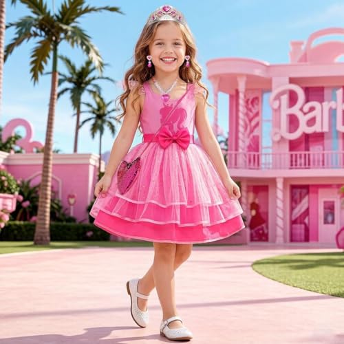 Disfraz rosa para niñas 4-5 años con accesorios miniatura 2