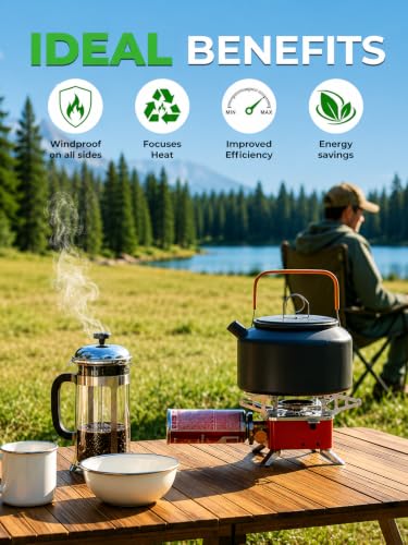 Image of Magnova Portable Cooking Gas Stove with Butane Gas Cylinder, Outdoor Camping Stove with Piezo Ignition, Emergency Use Stainless Steel Folding Gas Stove with Storage Box for BBQ, Trekking, Traveling