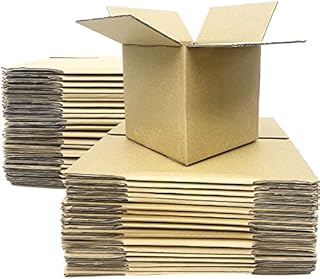 ZOENHOU 25 Pack 15.2x15.2x15.2cm Corrugated Cardboard Postal Packaging Boxes, Small Cube Shipping Mailing Boxes for Posting Moving Small Business, 6x6x6 Inch