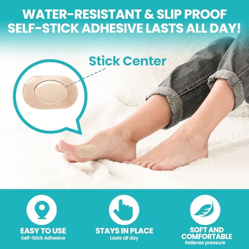 Image of Promifun Bunion Pads to Wear with Shoes - Moleskin Protect Feet for Men and Women - Water-Resistant Self-Stick Adhesive - 27 ct Bunion Cushion