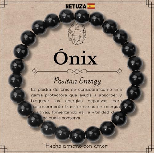 Netuza - Pulsera de Piedra Natural Onix Authentic