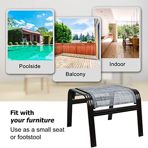 image for Deguifei Outdoor Foot Stools Gift for Patio Ottoman Footrest Aluminum 