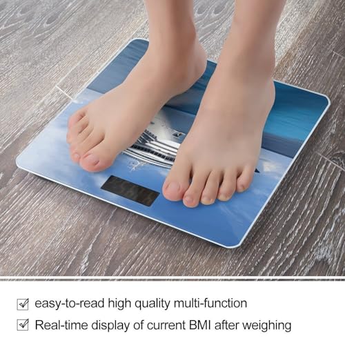 Báscula de baño con LCD y vidrio templado 400lb miniatura 5