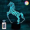 FULLOSUN Illusie-nachtlampje 3D, led-tafel-bureaulampen, paard, 16 kleuren USB-opladen, de slaapkamerdecoratie voor…