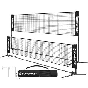 SONGMICS Badmintonnetz-Set USYQ400H, tragbar, Schwarz