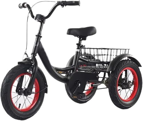 Bicicleta de crucero para niños de 3 a 8 años, triciclo de pedal para exteriores con freno delantero para viajar de compras, triciclo para niños con