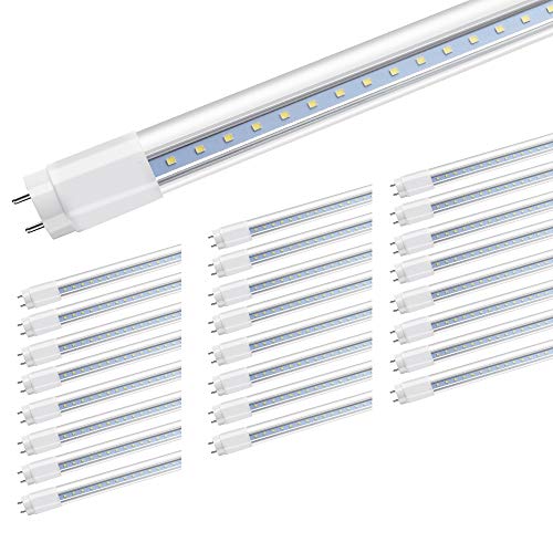 Romwish 4ft LED Light Tube, 18W(40W Equiv), 2000LM Super Bright, Dual-Ended Power, Ballast Bypass, 5000K Daylight for F48T8 Fluorescent Replacement - 25 Pack