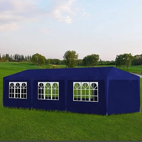 Tente de fête 3 x 9 m bleu XJBTBA abri camping et douche