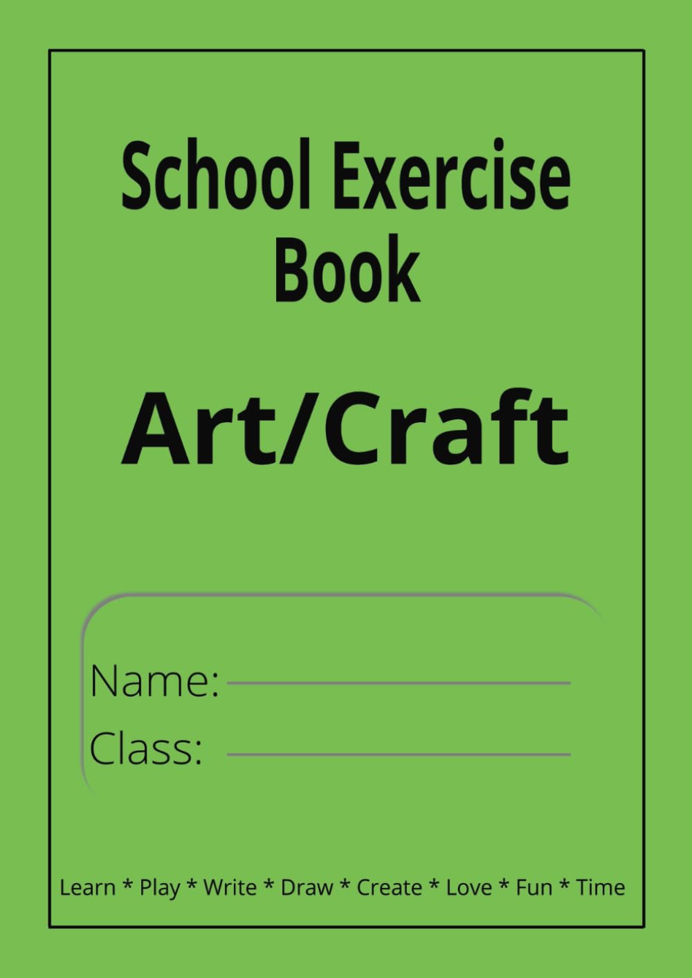 School Exercise Book - Art/Craft: Green | Plain/Blank Sheet | School Exercise Book | 8.27" x 11.69" | 100 Pages, |Schools, Classroom, Home schooling, Home, Office, Work