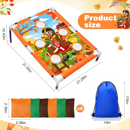 Gemscream Fall Bean Bag Toss Turkey Party Games for Kids Adults with 6 Bean Bags Thanksgiving Turkey Corn Hole Games Set for Autumn Cosplay Theme Outdoor Party Game by Gemscream - Image 2