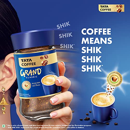 Image of Tata Coffee Grand Classic Instant Coffee | Strong Taste & Rich Aroma | With Flavour Locked Decoction Crystals | 200g Pouch