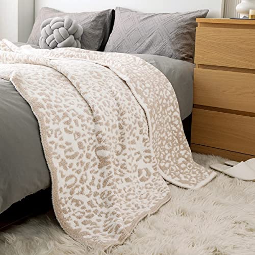 Mh Mylune Home Large Soft Micro Plush Leopard Blanket (71X78 Inches, Khaki) Warm Reversible Cheetah Blanket Leopard Pattern Throw For Couch Bed Sofa #TOP7