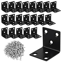 LALAGO 20 Stück Edelstahl Winkelverbinder 40 x 40 x 40mm, Klein Montagewinkel mit 126pcs Schrauben, Metall 90 Grad Klammern Befestigungswinkel zum Befestigen und Reparieren von Möbeln Schwarze