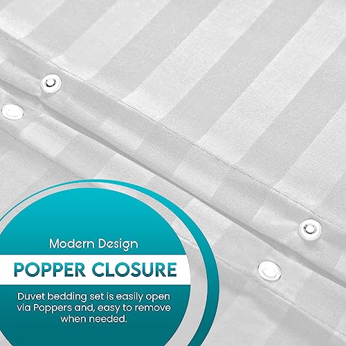 Linens World Satin Stripes Microfiber Bedding Double Bed Set, Hypoallergenic Bedding & Linen - Image 3