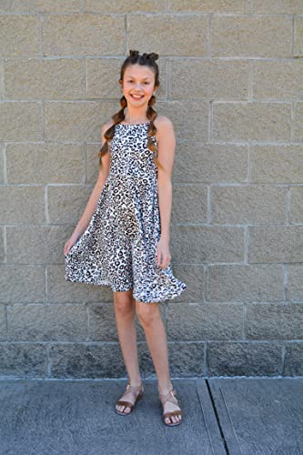 Loveternal Girls Spaghetti Strap Dress Summer Leopard Print Dress Casual Backless Outfits Beach Vacation Dresses For Girls Birthday Party Sundress Size 11 Above Knee Vintage Dress Size 10-12 #TOP5