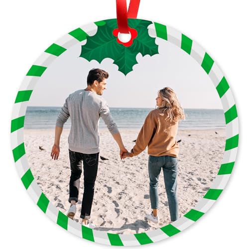 Personalized Christmas Ornament, Custom Image Photo 2025 Christmas Tree Decor, Velvet Pouch Included, Large Round Ornament