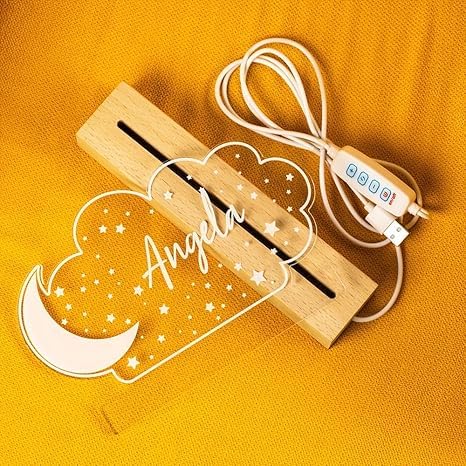Lámpara de noche para niños Moon and Stars con luz LED miniatura 2