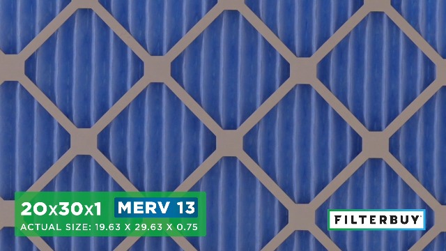 Image of Filterbuy 20x30x1 Air Filter MERV 13 Smoke & Allergy Defense (4-Pack) | Electrostatic Pleated HVAC AC Furnace Filters Replacement, Made in USA (Actual Size: 19.63 x 29.63 x 0.75)