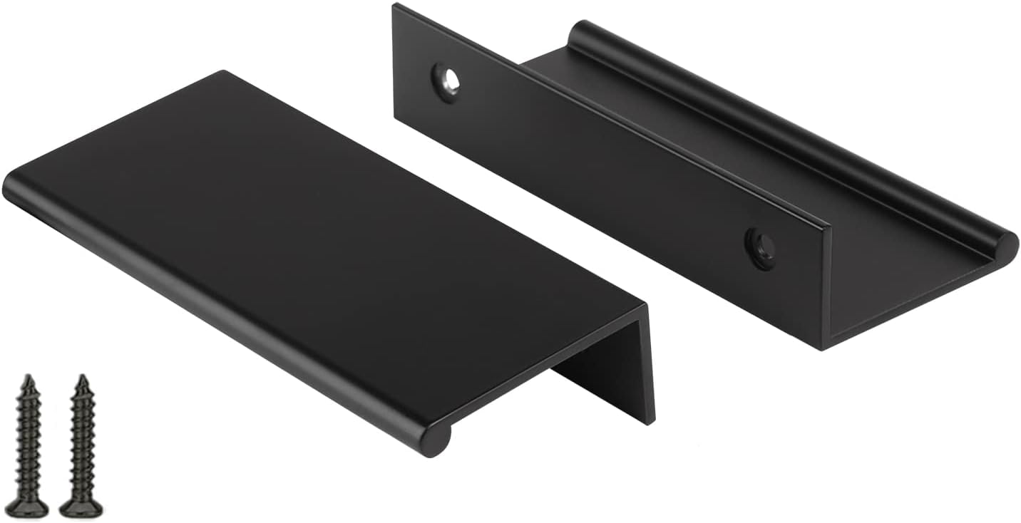 Peaha 25 Pack Kitchen Cabinet Handles 2-1/2" Black Drawer Pulls Edge Pulls