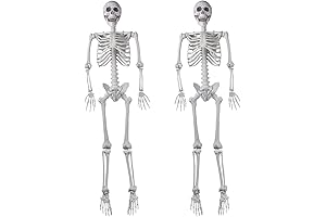 2Packs 5.4ft Halloween Human Skeletons Life Size Full Body Bones with Movable...