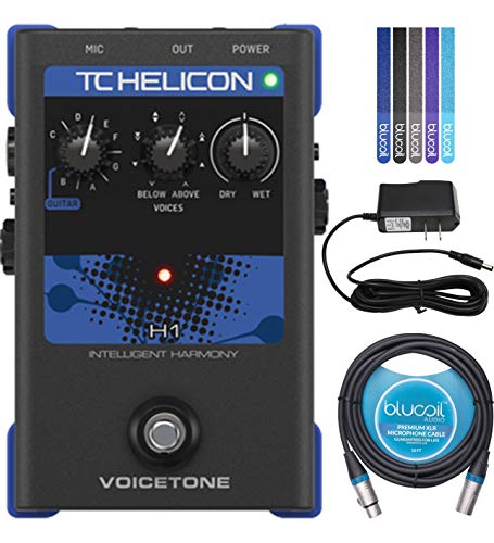 TC Helicon VoiceTone H1 Vocal Effects Pedal Bundle with 12V 400mA DC Power