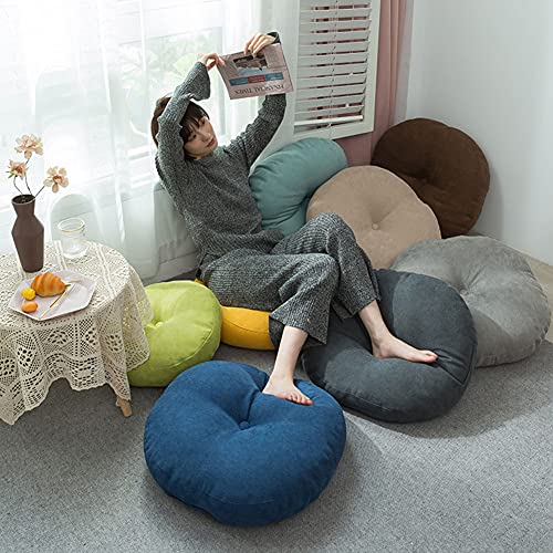 Vctops Round Solid Floor Seat Pillows Cushions Soft Comfy Thicken Chair Pad Tatami For Meditation, Yoga, Living Room, Balcony (Blue, 16"X16") #TOP5