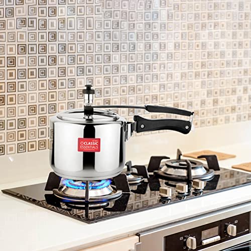 Image of Classic Essentials Prochef Stainless Steel Cooker | ISI Certified Inner Lid Pressure Cooker | Non Reactive, Non Toxic & Non Staining Food Grade Surface | Long Lasting Sealing Gasket (3 liter)