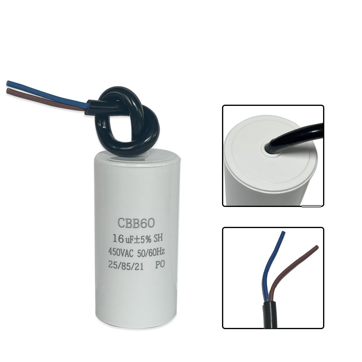 CBB60 450V 16µF 50/60Hz Condensador de Arranque y Funcionamiento para Motor ANGEEK