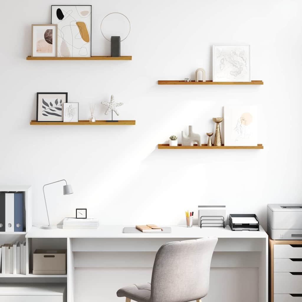 Juego de 4 estantes modulares de pared, color beige, 80 x 9 x 3 cm, de material de madera para salón, dormitorio y oficina