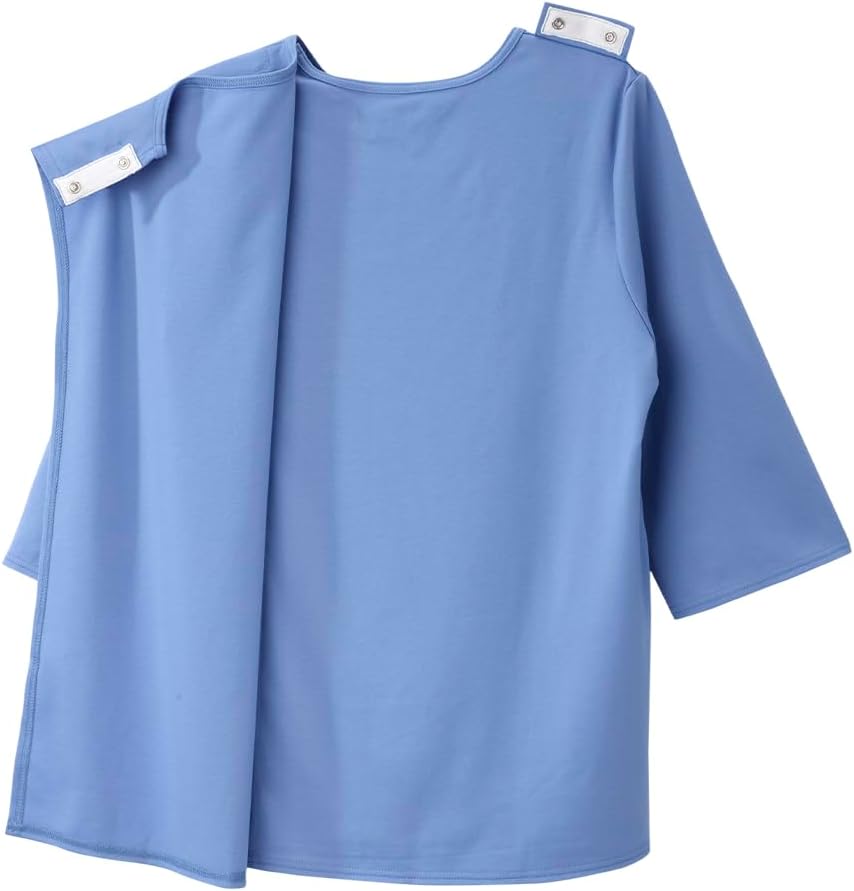 Women’s Open Back Adaptive Warm Winter Weight Top for Seniors - 3/4 Long Sleeve Scoop Shirt - Image 3