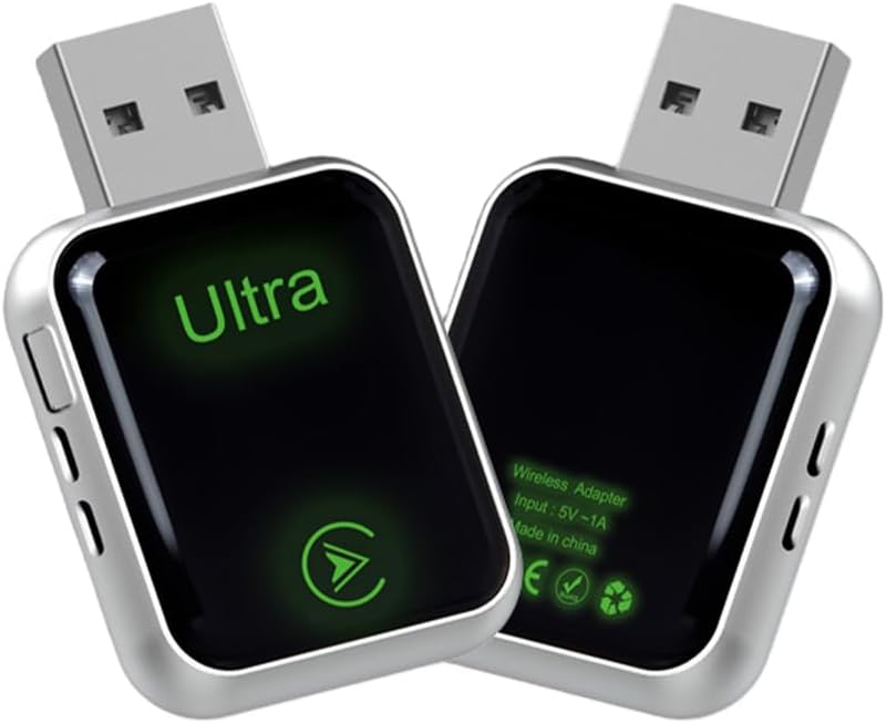 1Pcs Wireless CarPlay Adapter,2-in-1 for Apple & Android,Plug & Play,Silver