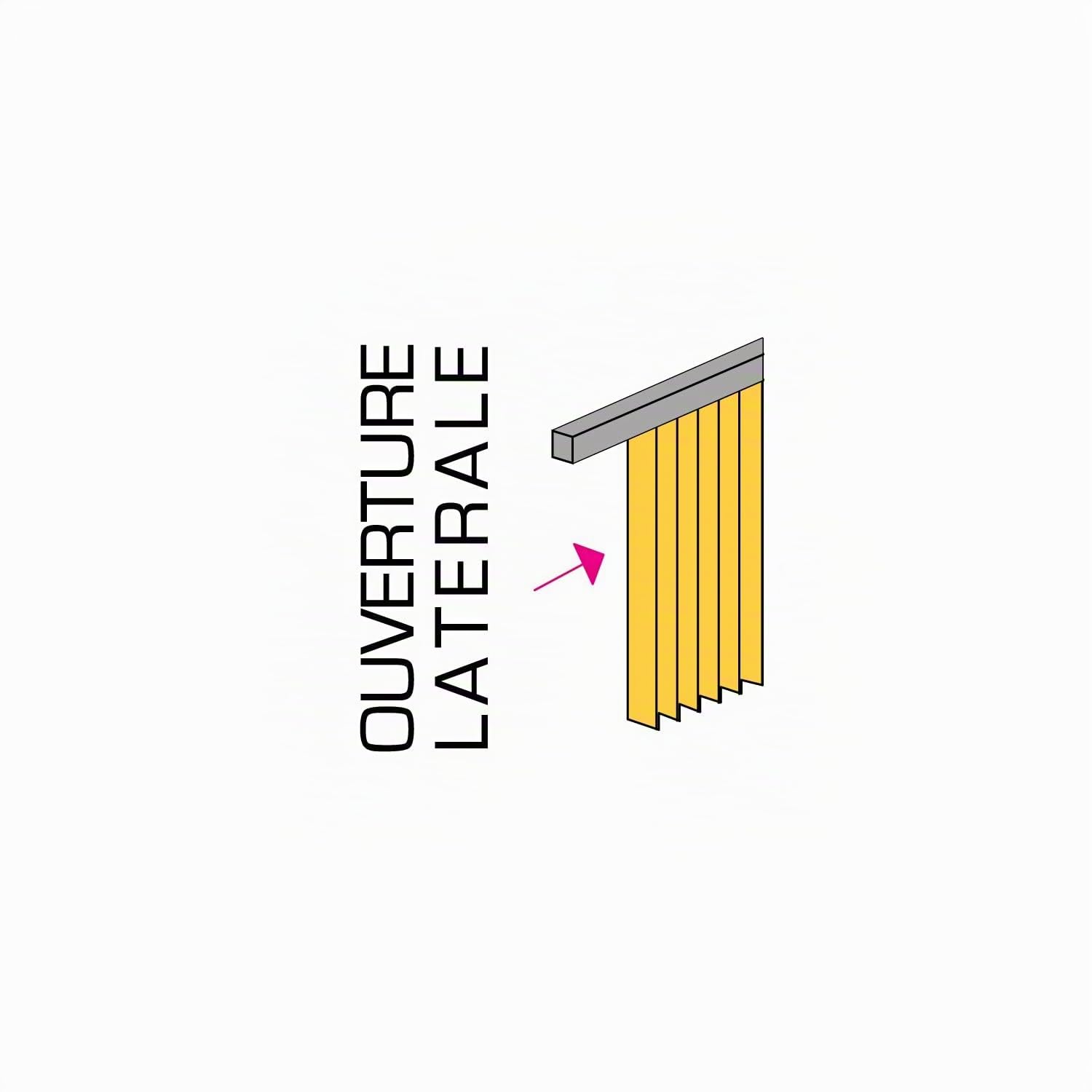 MADECOSTORE Rail pour lamelles Verticales 89mm Ouverture latérale - Blanc - L320cm
