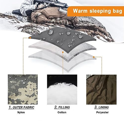 Image of MT Military Army Force Defence 4 & Tropen Patrol Mummy Sleeping Bags with Bivy Cover Compression Sack, Modular Sleeping System 2.0 for Cold Weather,