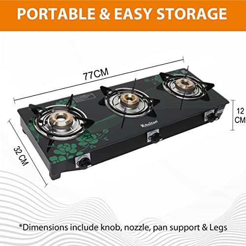 Compare Khaitan 3 Burner BPJio Green Digital Toughened Glass LPG Gas