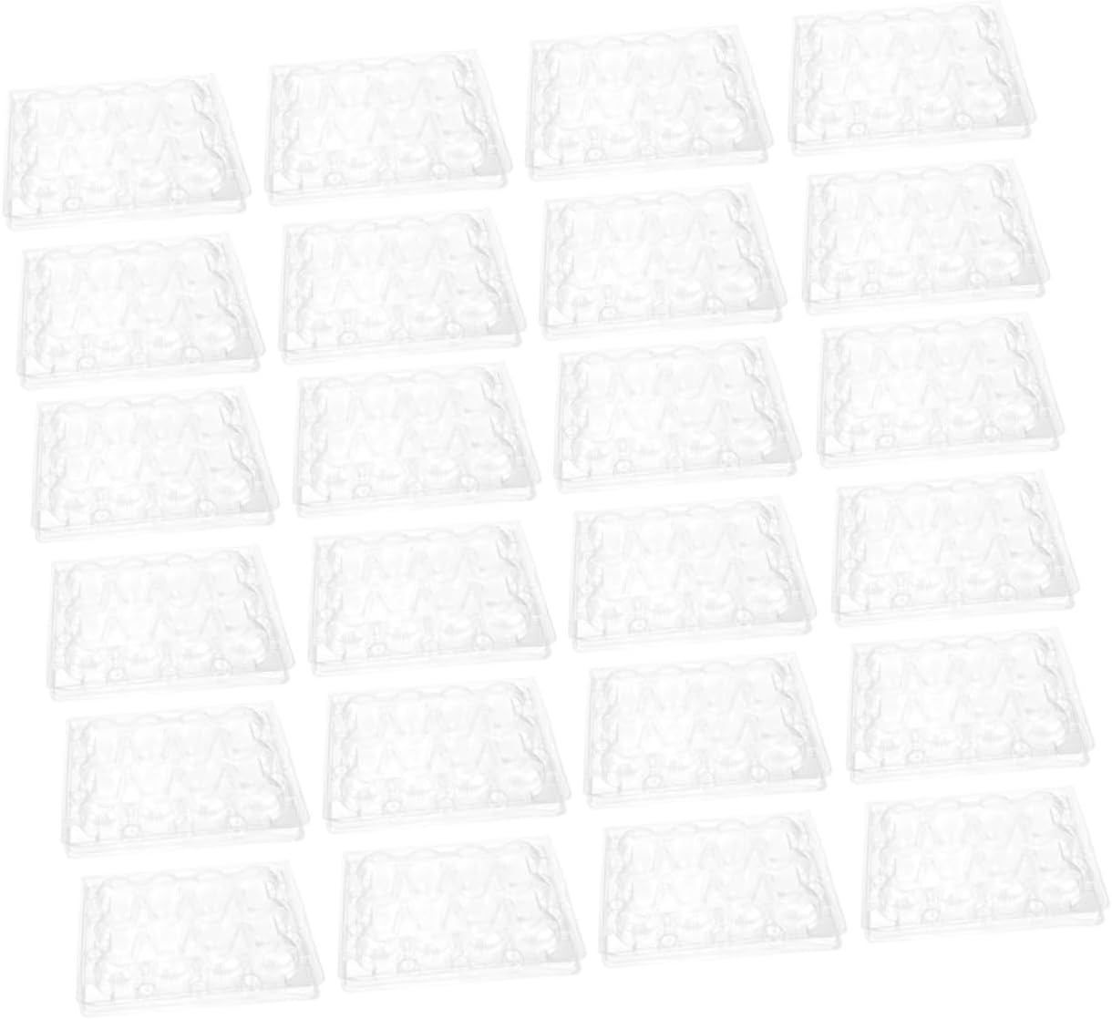 Vaguelly 70pcs Plastic Quail Egg Carton with 12-grid Tray Bulk Egg Storage Containers for Refrigerator and Farm Use Packaging Box