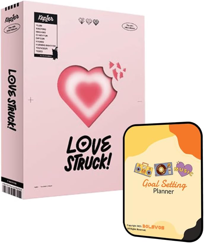 Kep1er LOVESTRUCK! Album [LOVE STRIKE ver.]+Pre Order Benefits+BolsVos Exclusive K-POP Inspired Digital Merches (Goal Setting Planner, Sticker Pack)