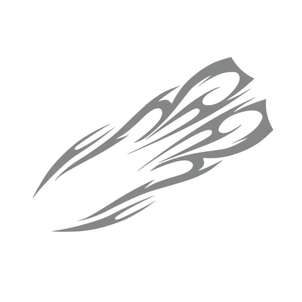 Car Engine Hood Stripe Sticker Flame Pattern Racing Sports Auto Body Bumper Vinyl Decal Modified(Glossy Gray)