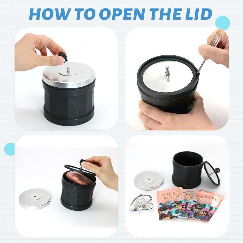 Rock Tumbler Portable Size 1LB with Dual Control System-Complete Tumbling Kit with Grit, Rough Rocks and Tools- Great for Adult Tumbling Job and Kids' Geography Education