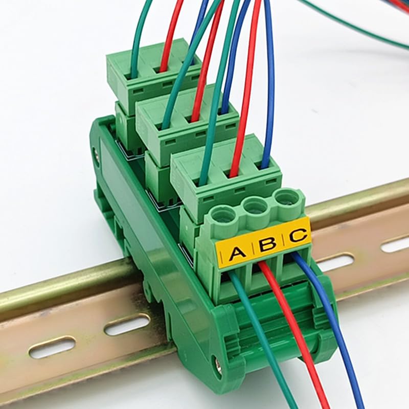 Slim DIN Rail Mount 30A/300V 3x3 Position Pluggable Terminal Block Distribution Module.