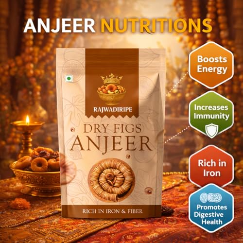 Image of RAJWADIRIPE Dry Figs (Anjeer) | Soft Natural Dried Figs | Healthy Dry Fruit Snack | Fiber Rich Anjeer for Daily Nutrition, Milkshakes, Desserts & Fasting (500 gram)