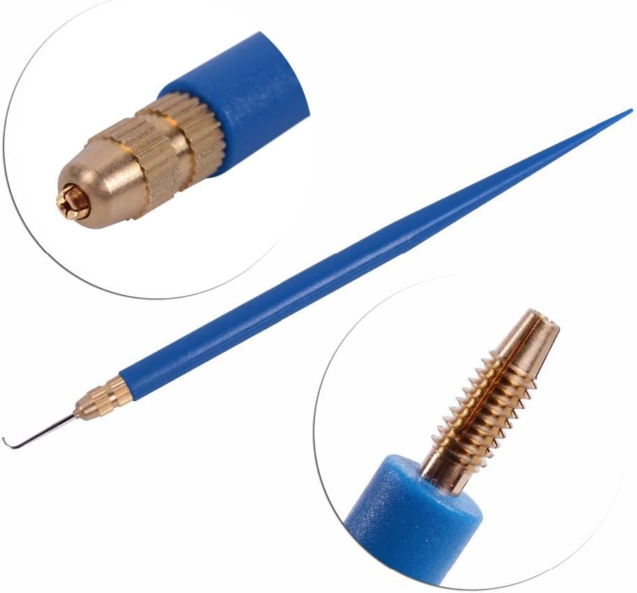4 Pcs Ventilating Needles for Lace Wig + 1 Blue Ventilating Needle Holder for Make and Repair Lace Wig