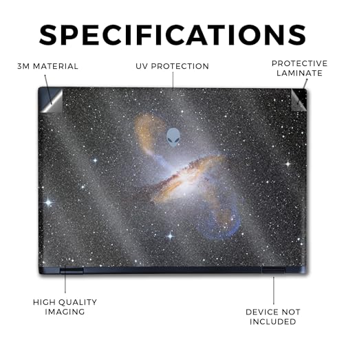 Image of Glossy Glitter Laptop Skin Compatible with Alienware M16 R2 (2024) - Centaurus - Premium 3M Vinyl Protective Wrap Decal Cover - Easy to Apply | Crafted in The USA by MightySkins