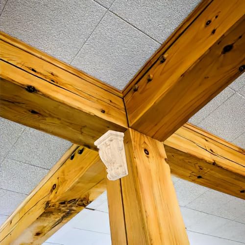 Ménsula romana de madera maciza 8x10x4 cm soporte tallado techo 6