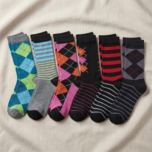 Image of Tipi Toe Women's 6-Pack Funky Crew Socks | Colorful Fun Patterned Novelty Dress Socks, Sizes 9-13