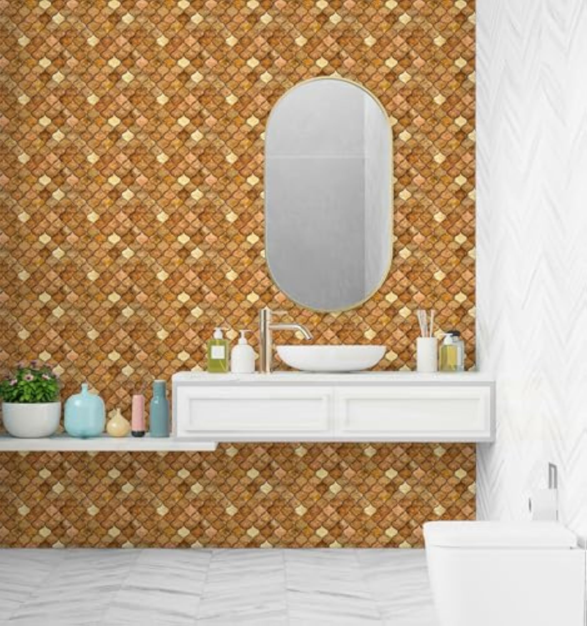 Peel and Stick Backsplash Tiles in Moroccan Design for Home